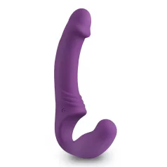   Easytoys - uzlādējams strap-on vibrators bez stiprinājuma, violets