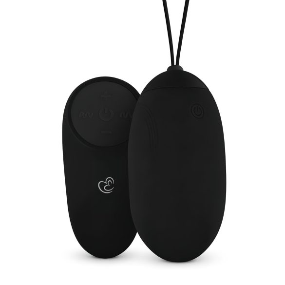 Easytoys - uzlādējams, ūdensizturīgs, tālvadības vibrējošs ola (melna)
