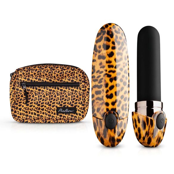 Panthra Asha - uzlādējamais lūpukrāsa vibrators (leoparda-melns)