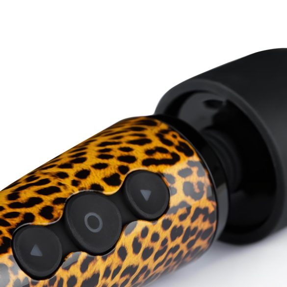 Panthra Shaka masāžas vibrators ar akumulatoru leoparda raksts melns