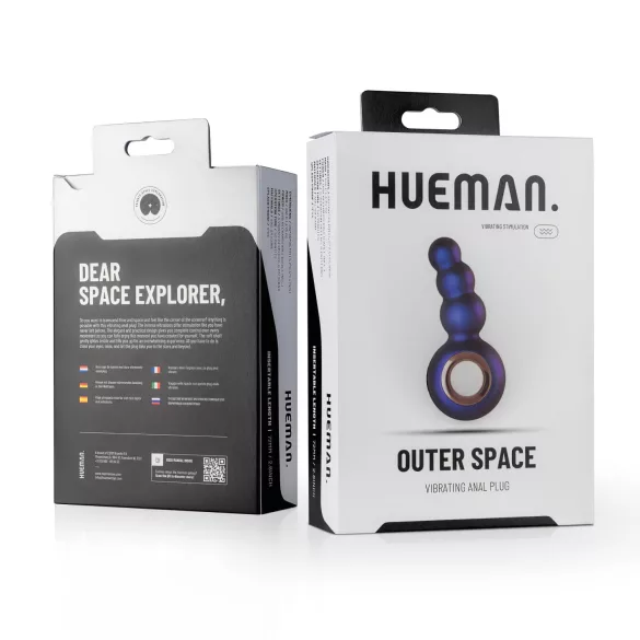 Hueman anālais vibrators ar pērlītēm, lādējams, violets