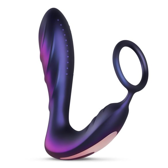 Hueman Melnais Caurums - anālais vibrators ar radio un dzimumlocekļa gredzenu (violets)