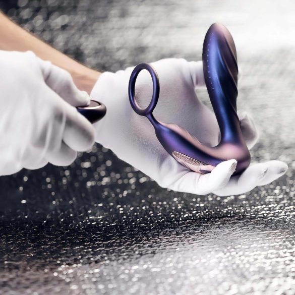 Hueman anālais vibrators ar tālvadību un dzimumlocekļa gredzenu, violets