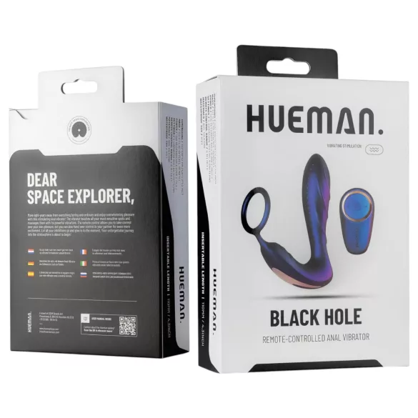 Hueman Black Hole - radiofrekvences anālais vibrators ar dzimumlocekļa gredzenu (violets)
