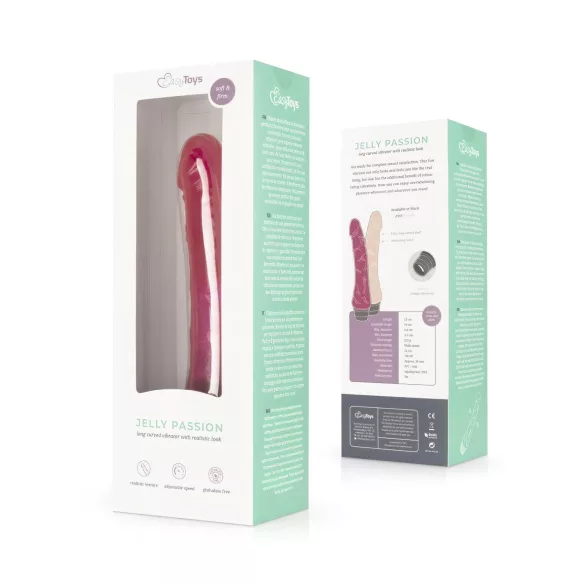 Easytoys Jelly Passion - vibrators ar reālistisku formu rozā