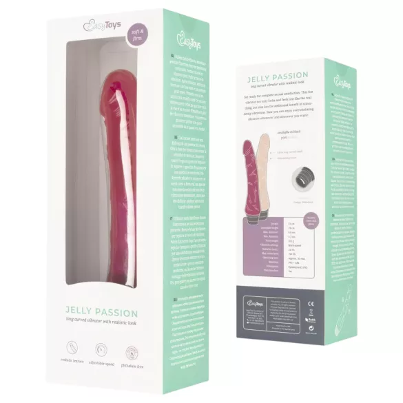 Easytoys Jelly Passion - vibrators ar reālistisku formu rozā