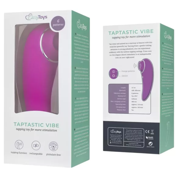 EasyToys Taptastic Vibe - uzlādējams, ūdensizturīgs klitora vibrators (rozā)
