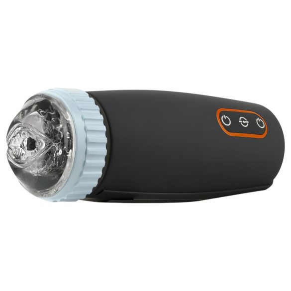 CRUIZR CM05 - vīriešu masturbators ar stumšanas un sūkšanas funkciju, melns-zils