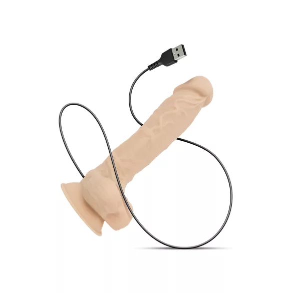 Real Fantasy Conrad - pievienojams vibrators ar piesūcekni 20 cm dabīgs