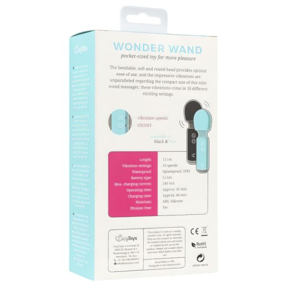 Easytoys Wonder Wand - mini masāžas vibrators ar akumulatoru melns