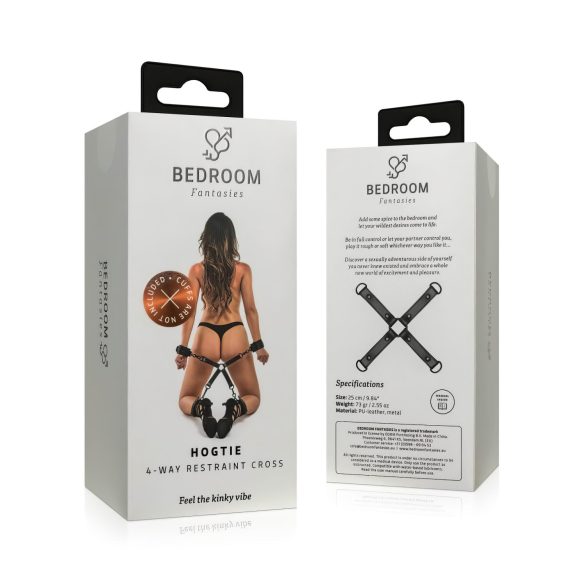 Bedroom Fantasies - roku un kāju krusts BDSM aksesuārs melns