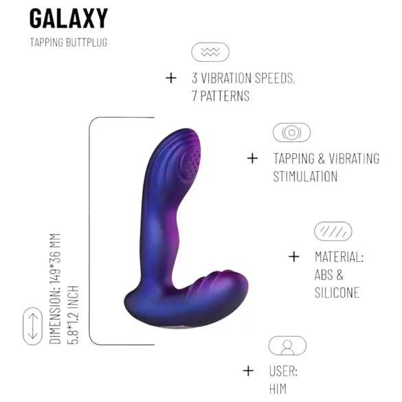 Hueman Galaxy - pulsējošais anālais vibrators (violets)