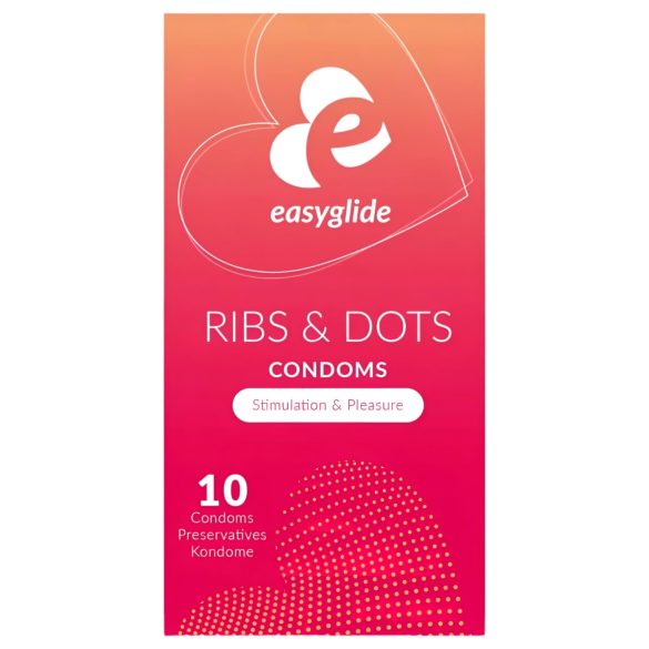 EasyGlide Rievotie un Punktotie Prezervatīvi (10 gab.)