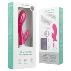   Easytoys Lily 2.0 - uzlādējams vibrators ar klitora stimulatoru rozā