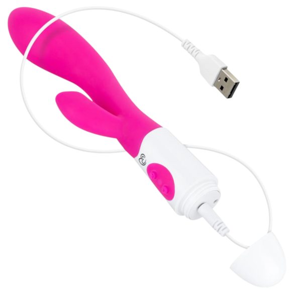 Easytoys Lily 2.0 - uzlādējams vibrators ar klitora stimulatoru rozā