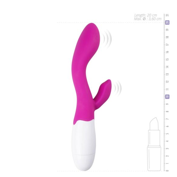 Easytoys Lily 2.0 - uzlādējams vibrators ar klitora stimulatoru rozā