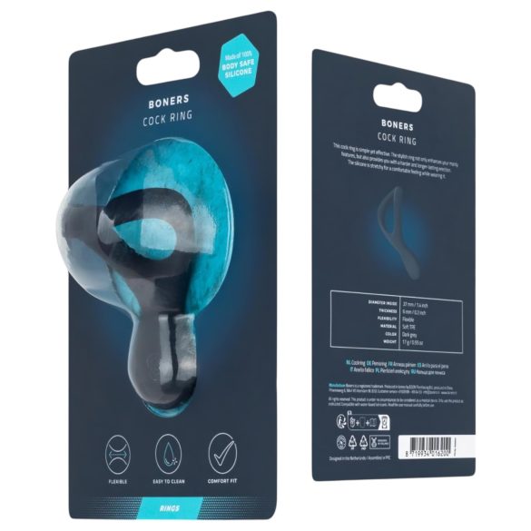 Boners - silikona erekcijas gredzens pelēks