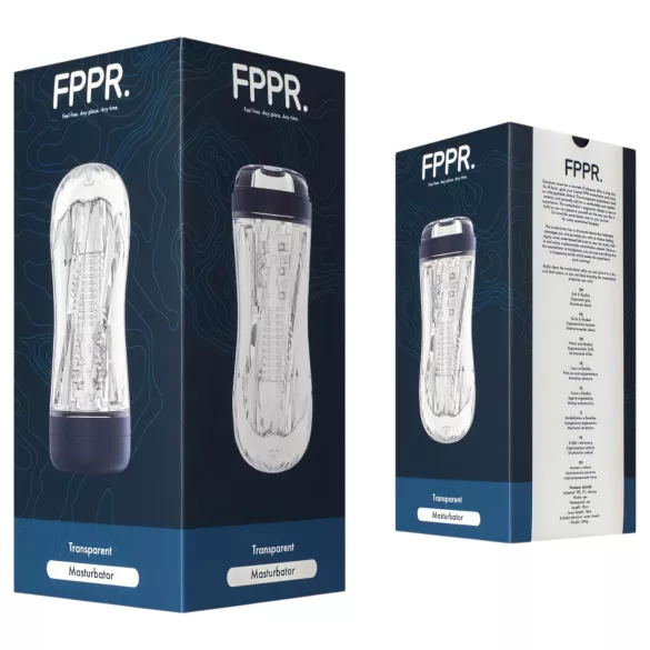 FPPR. - vīriešu masturbators ar spirālveida tekstūru caurspīdīgs