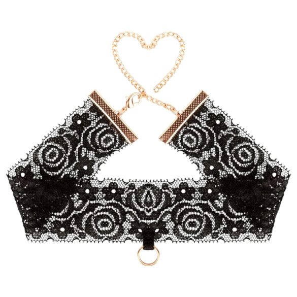 Rosy Gold - kakla siksna un rokas aproces melnā krāsā