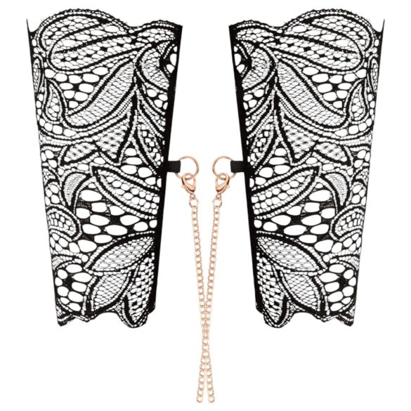 Rosy Gold - kakla siksna un rokas aproces melnā krāsā