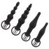 Easytoys - akumulatora anālais vibrators komplekts - 4 daļas (melns)
