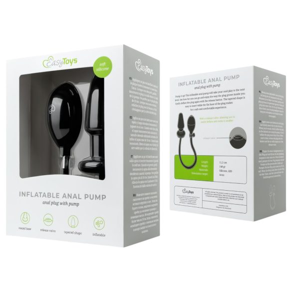 EasyToys - piepūšamais anālais plugis melns