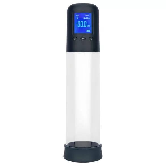 Boners - automātiskā LCD erekcijas pumpis caurspīdīgs-melns