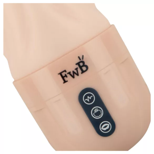 FWB - masturbators vīriešiem ar vibrāciju un sūkšanas funkciju, naturālā krāsa