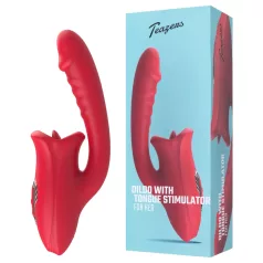   Teazers - vibrators dildo ar valodas klitora stimulatoru (sarkans)