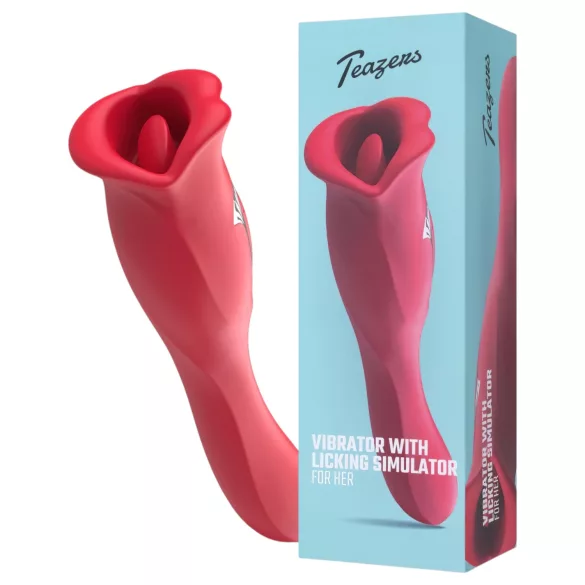 Teazers - divgalu vibrators ar mēlītes klitora stimulāciju (sarkans)