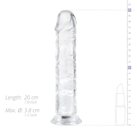 EasyToys - želejas dildo 18cm caurspīdīgs