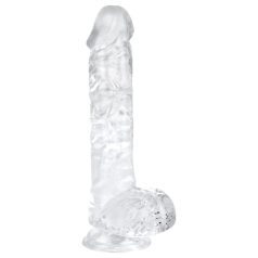 EasyToys - dildo ar sēkliniekiem 13,5 cm caurspīdīgs
