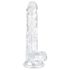 EasyToys - dildo ar sēkliniekiem 17 cm caurspīdīgs