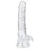 EasyToys - dildo ar sēkliniekiem 17 cm caurspīdīgs