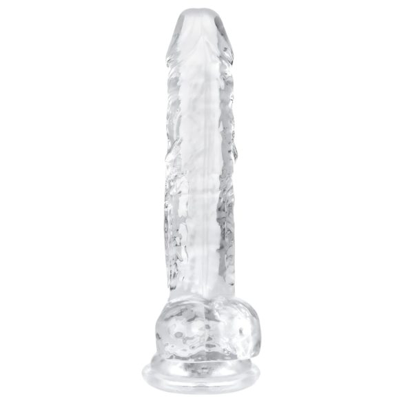 EasyToys - dildo ar sēkliniekiem 17 cm caurspīdīgs