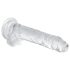 EasyToys - dildo ar sēkliniekiem 17 cm caurspīdīgs