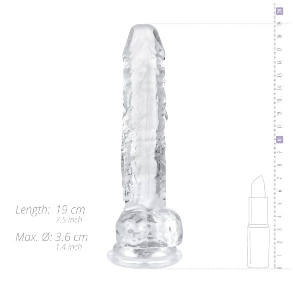 EasyToys - dildo ar sēkliniekiem 17 cm caurspīdīgs