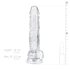 EasyToys - dildo ar sēkliniekiem 17 cm caurspīdīgs