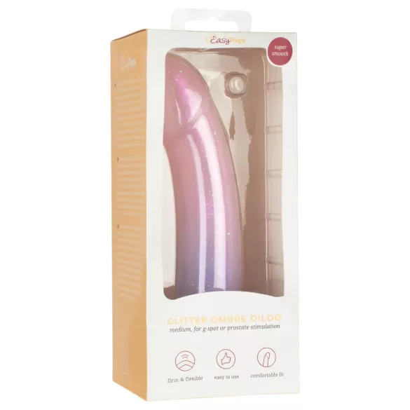EasyToys Mermaid - dildo ar spīdumiem 19cm rozā