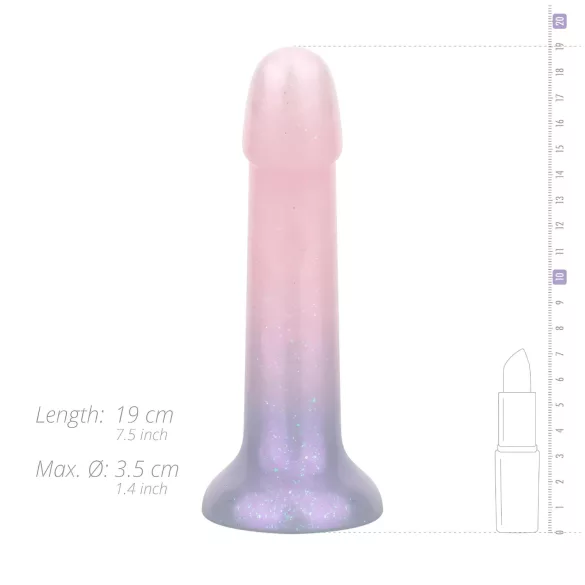 EasyToys Mermaid - dildo ar spīdumiem 19cm rozā