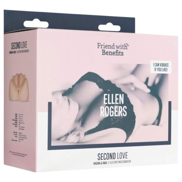 FWB - Ellen Rogers mākslīgā vagīna un dibens ar vibratoru (naturāls)