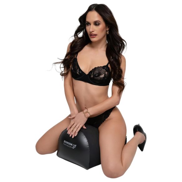 Bedroom Fantasies - piepūšams mīlas spilvens ar vibratora turētāju (melns)