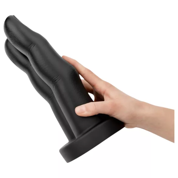 BUTTR Victory - dubultais anālais dildo, melns
