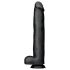 BUTTR Mega Dingo - milzīgs dabisks dildo - 43 cm (melns)