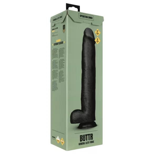BUTTR reālistisks milzu dildo 43 cm melns
