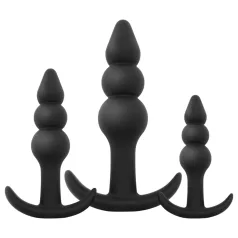   EasyToys - anālo lodīšu aizbāžņu komplekts 3 gab. melns