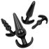 EasyToys - Anālo aizbāžņu komplekts - 4 daļas (melns)