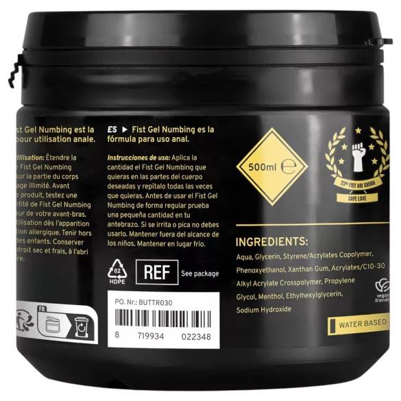 BUTTR - anestezējošs fisting gels 500ml