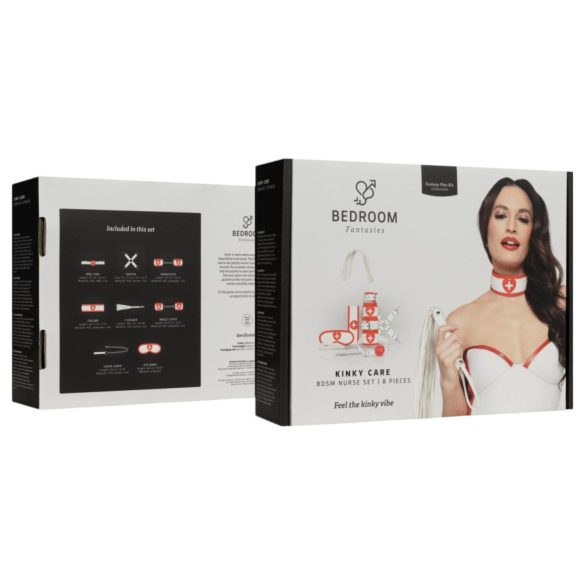 Bedroom Fantasies - medicīnas tērpu komplekts 8 gabali sarkans balts