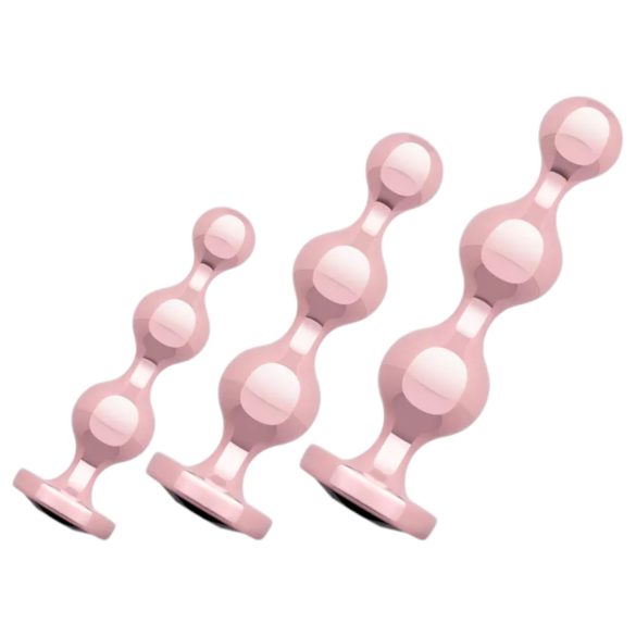 Rosy Gold - anālais dildo komplekts rozā zelta krāsa